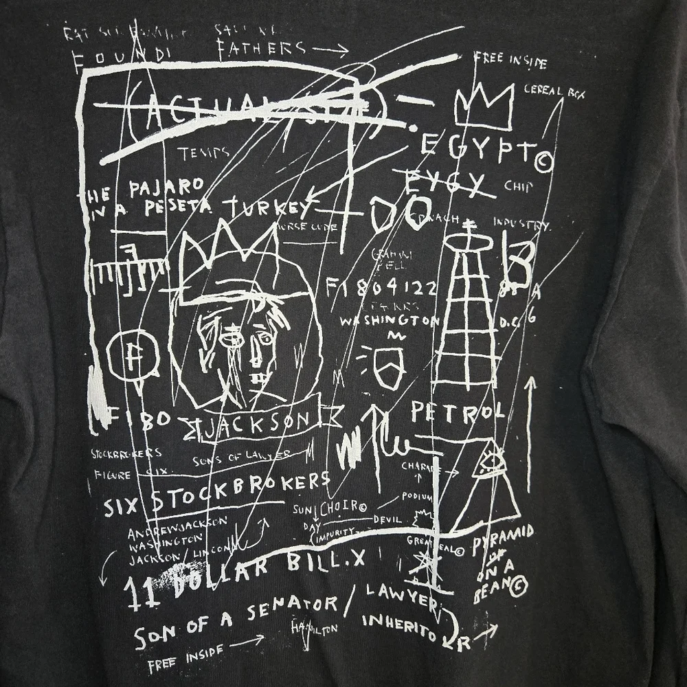 GAP X Jean-Michel Basquiat Men's Black Longsleeve T-shirt Size Small Modern Art - Picture 2 of 8